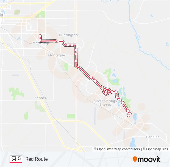 5 Bus Line Map