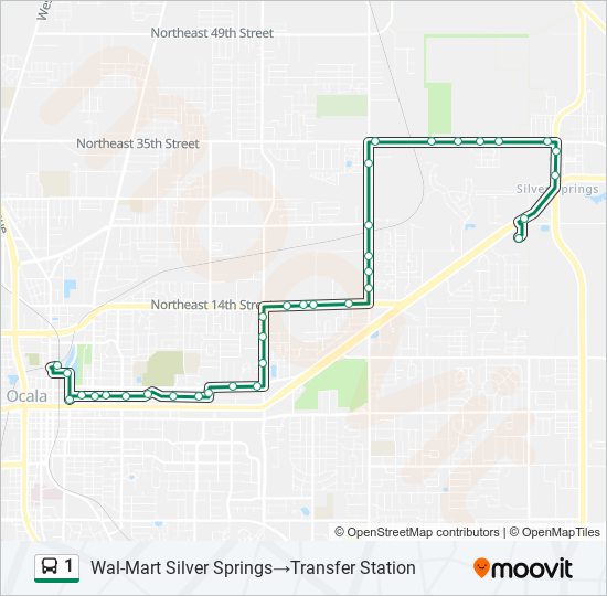 Mapa de 1 de autobús