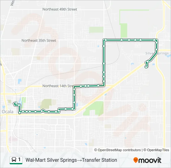 1 Bus Line Map