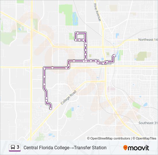 Mapa de 3 de autobús