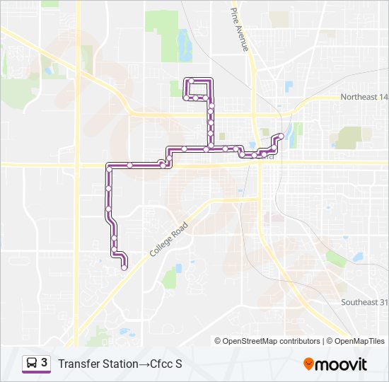 Mapa de 3 de autobús