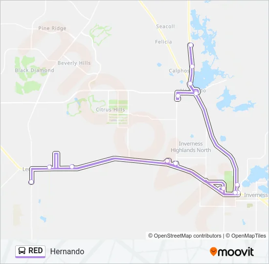 RED Bus Line Map