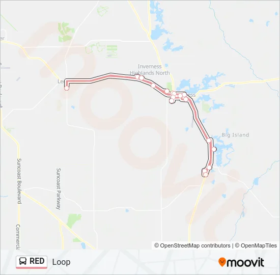 RED Bus Line Map