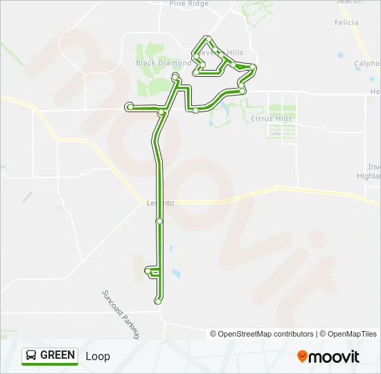 GREEN Bus Line Map