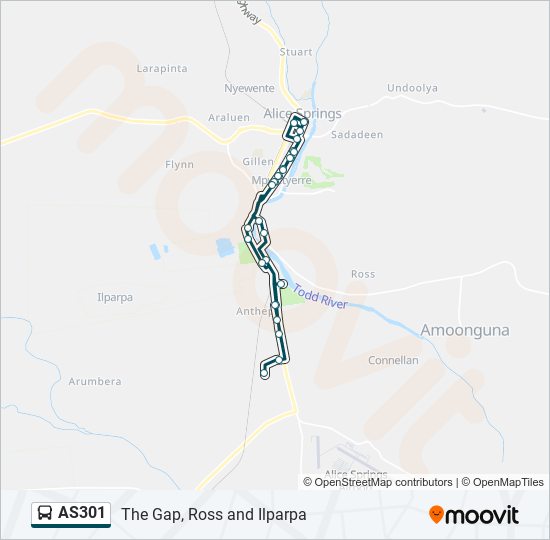 As301 Route Schedules Stops Maps Alice Springs Interchange Alice Springs Terminus Updated