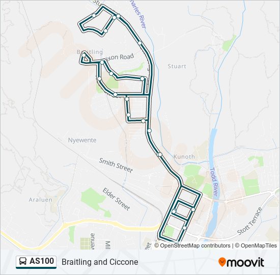 As100 Route Schedules Stops Maps Alice Springs Interchange Alice Springs Terminus Updated