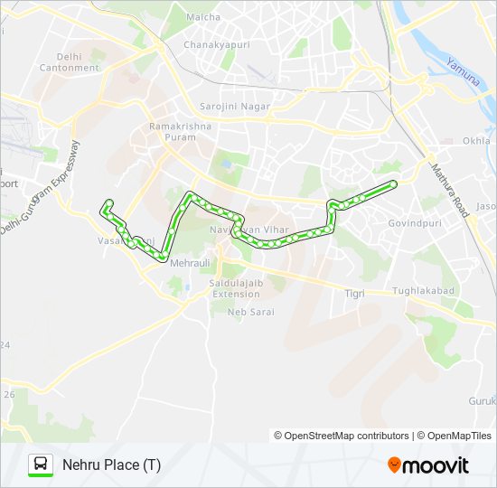 424 Route Schedules, Stops & Maps Nehru Place (T) (Updated)