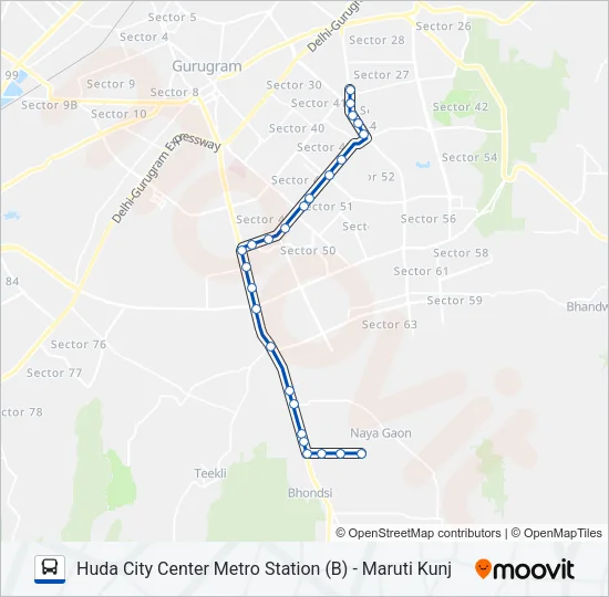 111B Bus Line Map