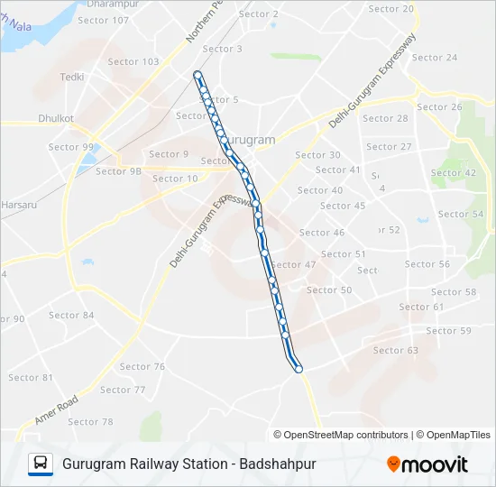 221A Bus Line Map