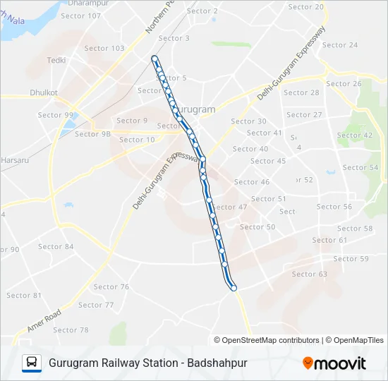 221A Bus Line Map