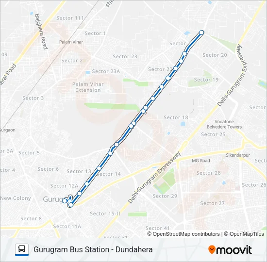 215B Bus Line Map