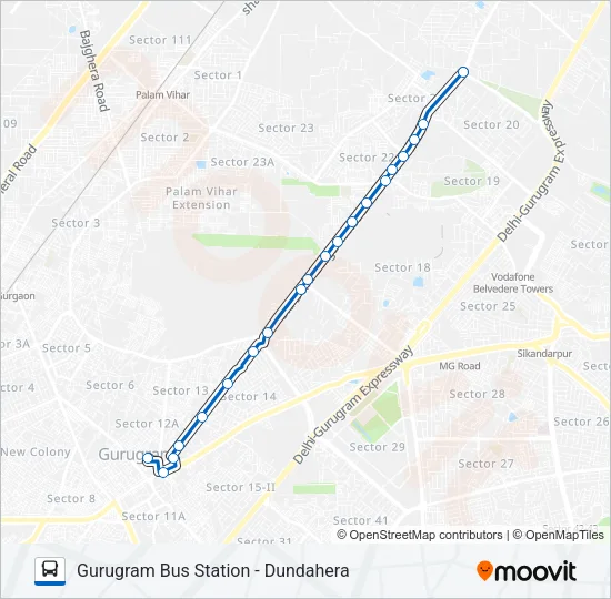 215B Bus Line Map