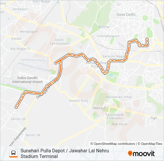 719A Bus Line Map