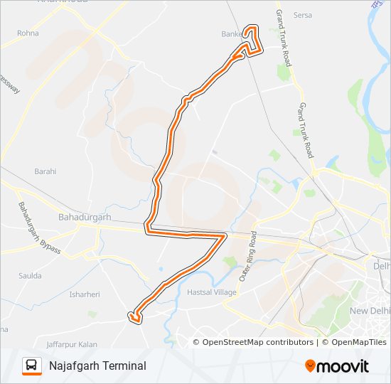 708 Route Schedules, Stops & Maps Najafgarh Terminal (Updated)