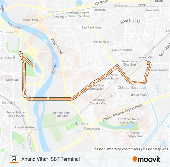 73LNKSTL Bus Line Map