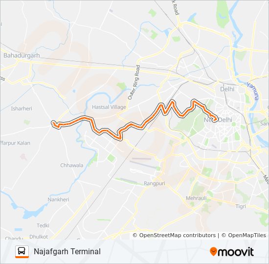 850 Route Schedules, Stops & Maps Najafgarh Terminal (Updated)
