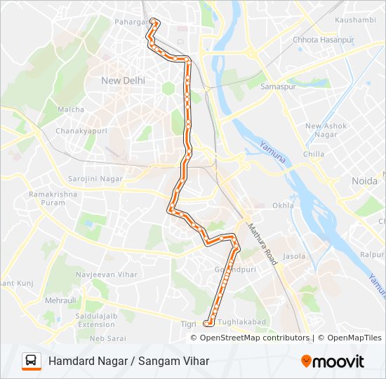 Delhi To Bikaner Bus Route Map 445A Route: Schedules, Stops & Maps - Hamdard Nagar / Sangam Vihar (Updated)