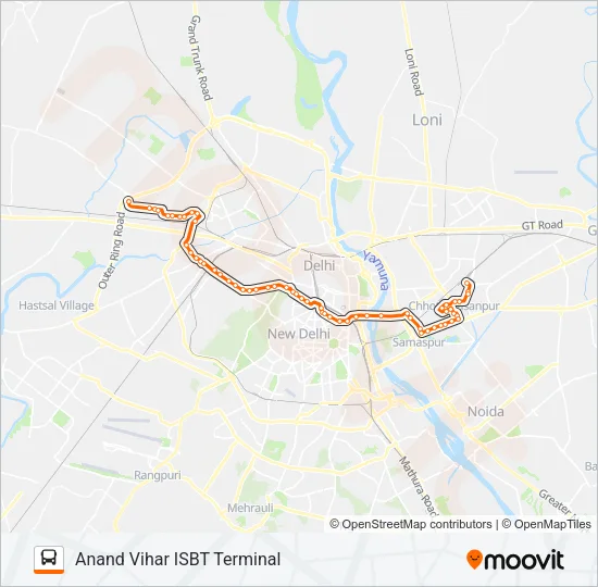85EXT Bus Line Map