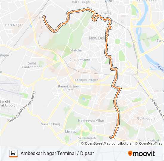 Ambedkar Nagar Delhi Map 522Cl Route: Schedules, Stops & Maps - Ambedkar Nagar Terminal / Dipsar  (Updated)