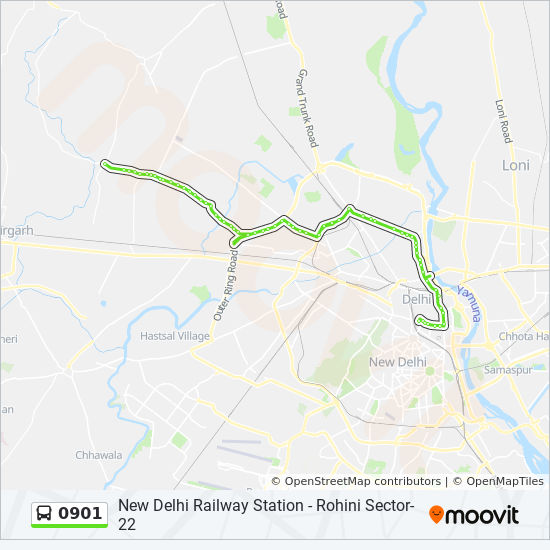 Rohini New Delhi Map 0901 Route: Schedules, Stops & Maps - Rohini Sector-22 (Updated)