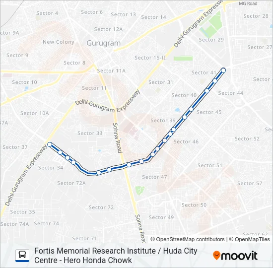 111A Bus Line Map