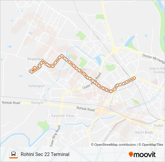 102A Bus Line Map