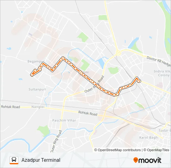 102A Bus Line Map