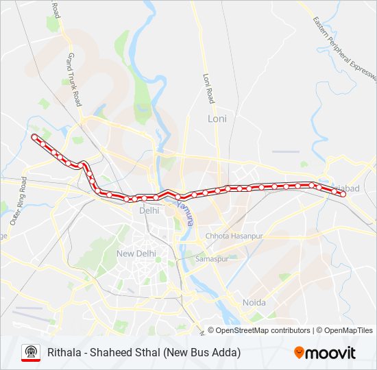 RED metro Line Map