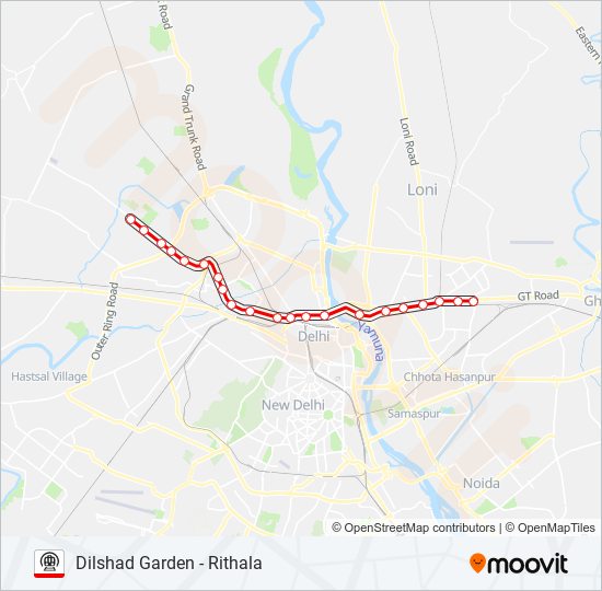 RED metro Line Map