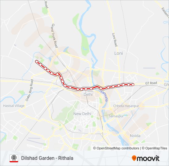 RED metro Line Map