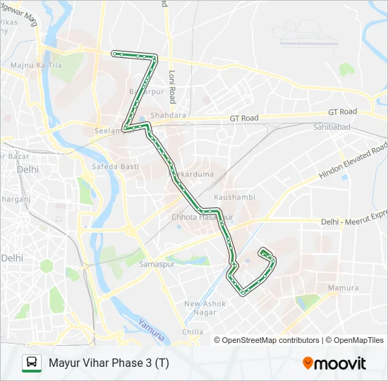 206A Bus Line Map