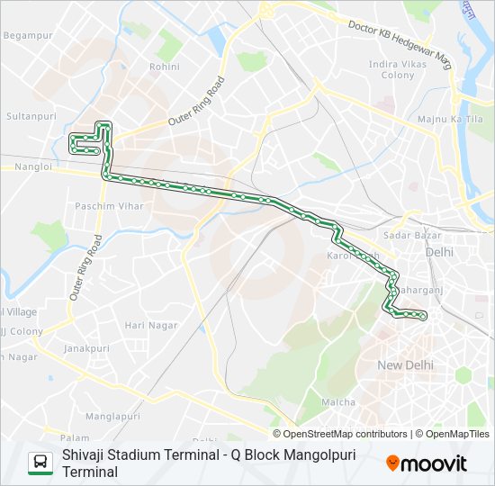 966EXT Bus Line Map