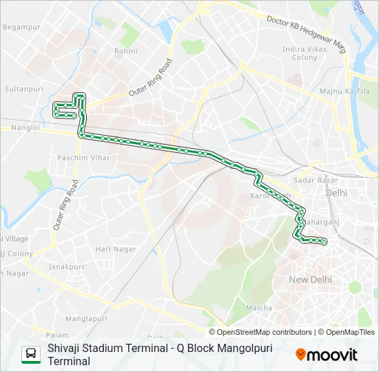 966EXT Bus Line Map
