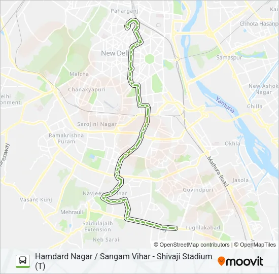 522A Bus Line Map