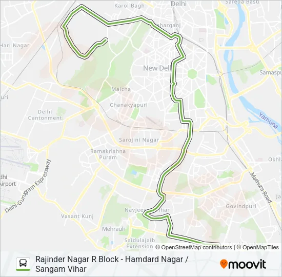 522A Bus Line Map