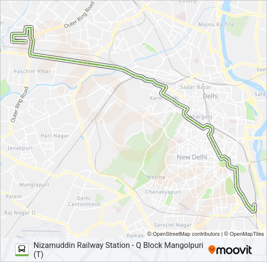 966EXT Bus Line Map