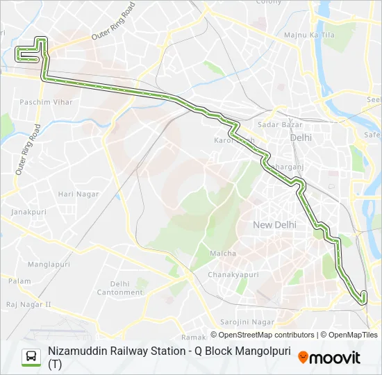 966EXT Bus Line Map