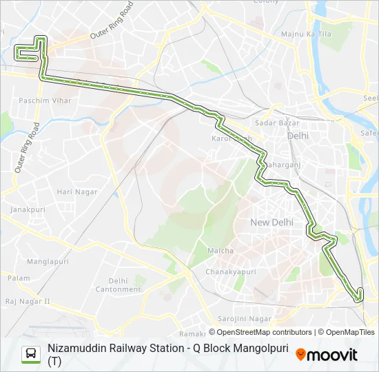 966EXT Bus Line Map