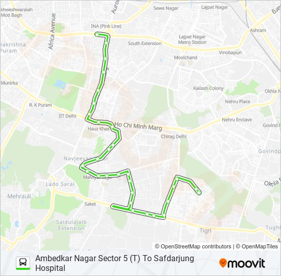 512 Route Schedules, Stops & Maps Safdarjung Hospital (Updated)