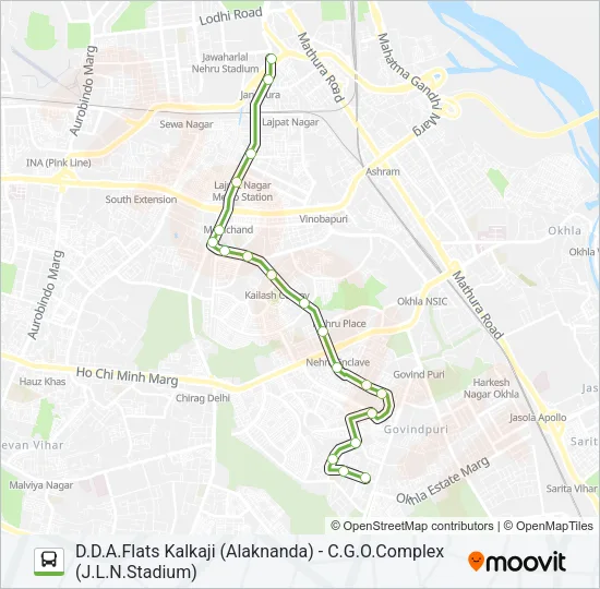 445 Bus Line Map