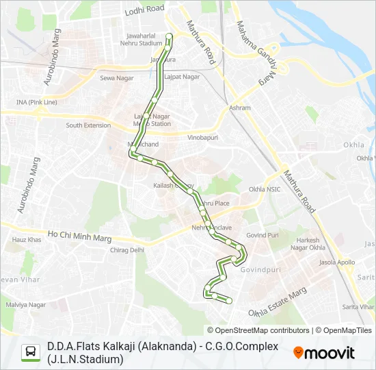 445 Bus Line Map