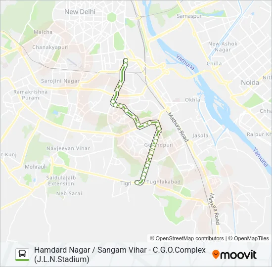 445A Bus Line Map