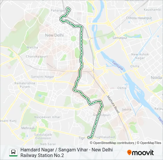 445A Bus Line Map