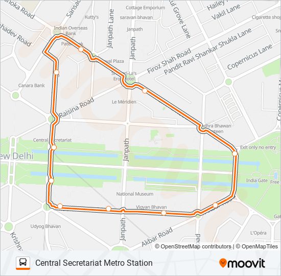 CENTRAL-SECRETARIAT-CIRCULAR-SERVICE bus Line Map