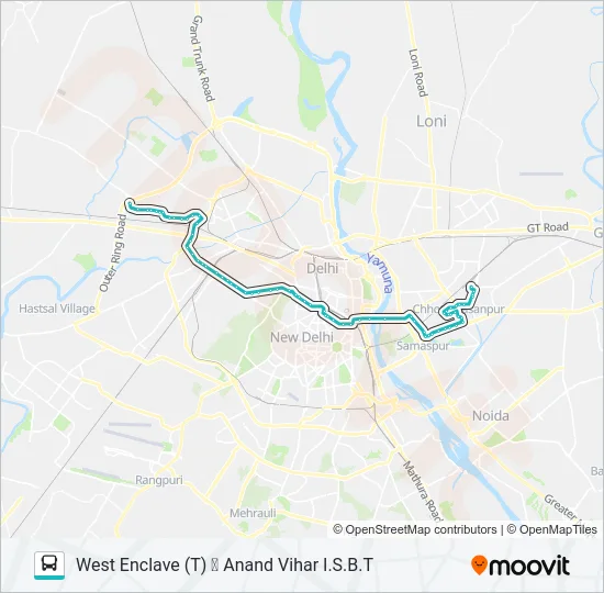 85EXT Bus Line Map