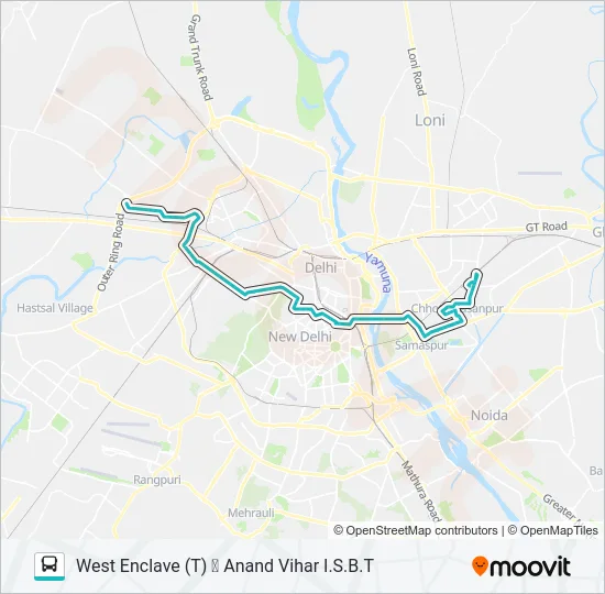 85EXT Bus Line Map