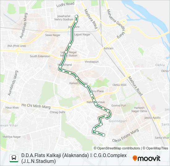 445 Bus Line Map