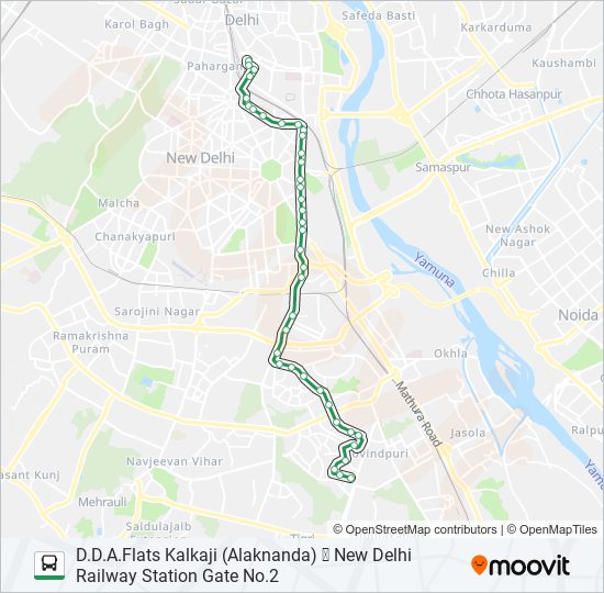 445 bus Line Map