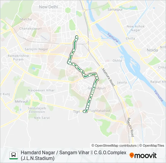 445A Bus Line Map