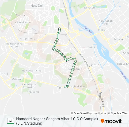 445A Bus Line Map